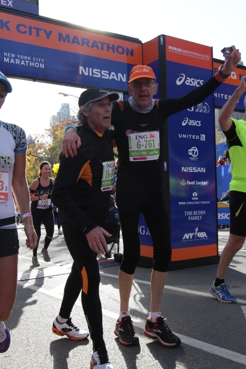 Instant inoubliable, le franchissement le la ligne d'arrivée avec mon ami Daniel